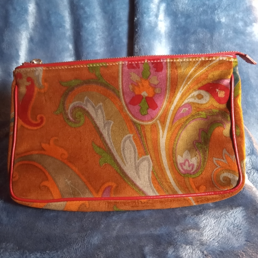 VINTAGE ETRO VELVET PAISLEY CLUTCH/COSMETIC BAG